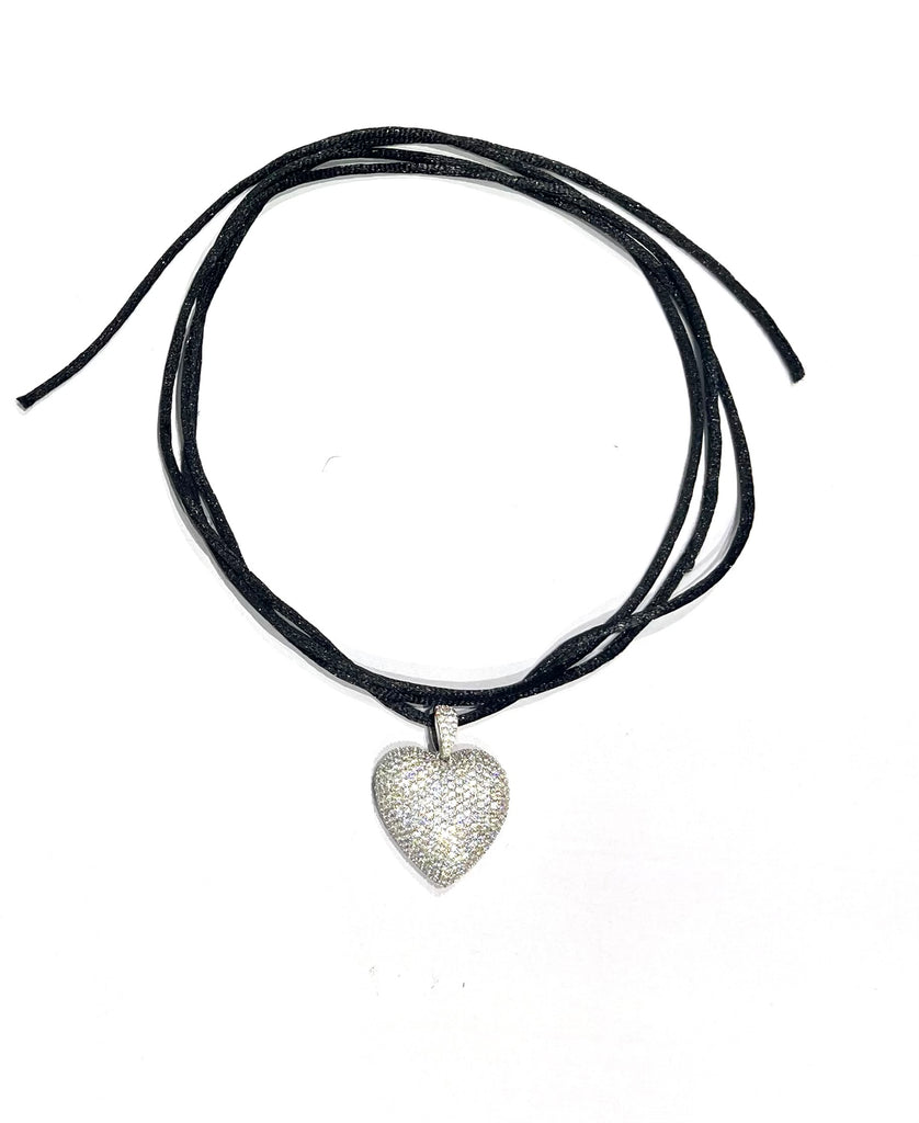 CHOKER NERO CUORE