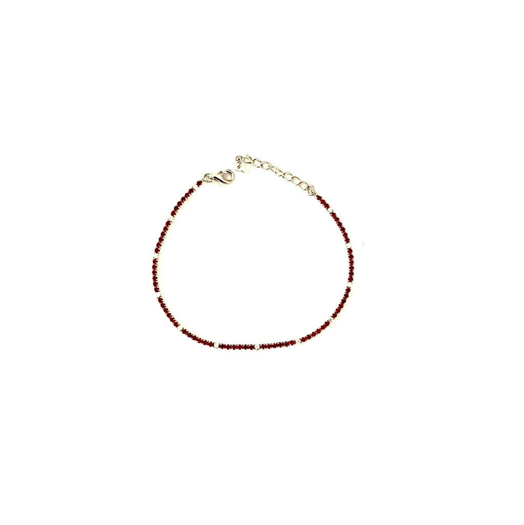 Bracciale Tennis Bianco e Rosso