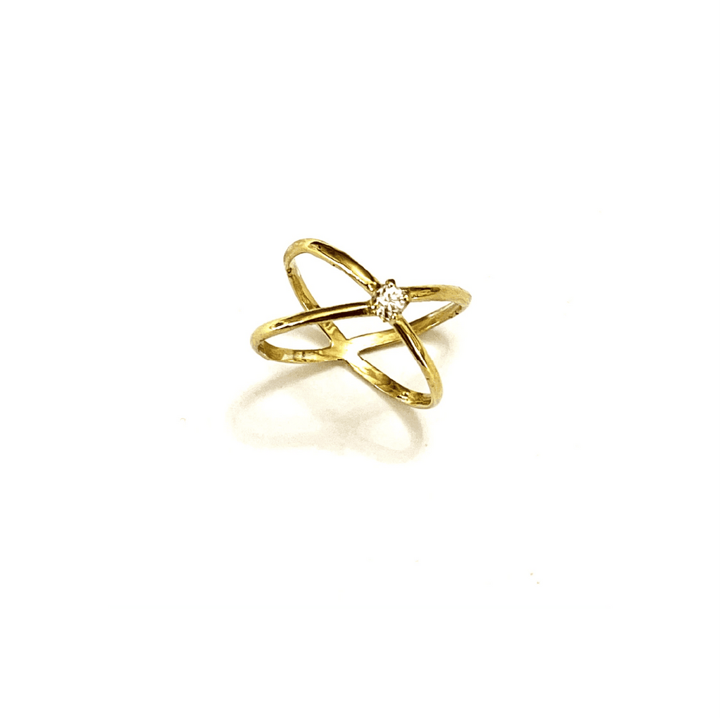 Cross Ring with Zircon